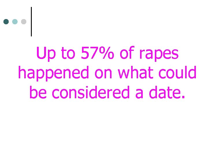 Up to 57% of rapes happened on what could be considered a date. 