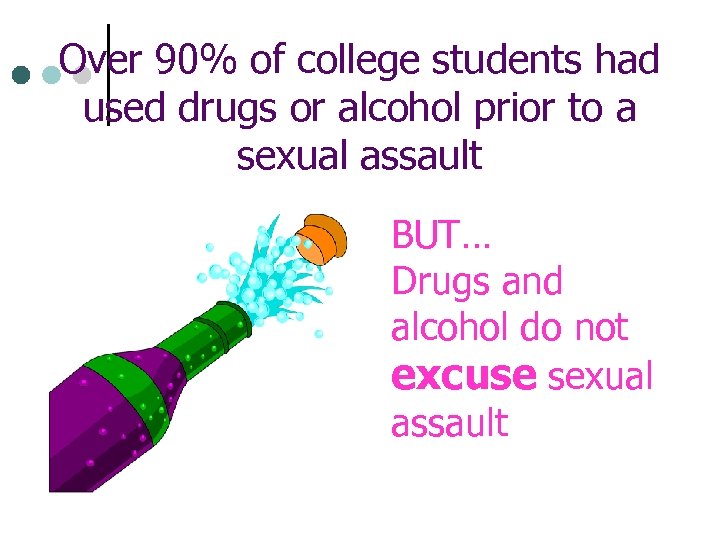 Over 90% of college students had used drugs or alcohol prior to a sexual