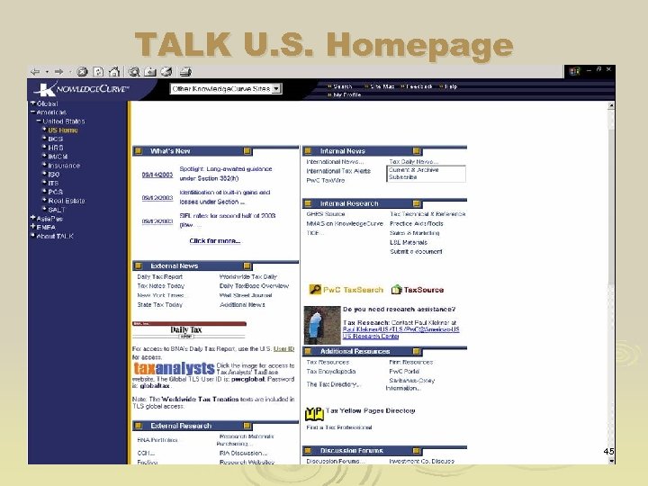 TALK U. S. Homepage 45 