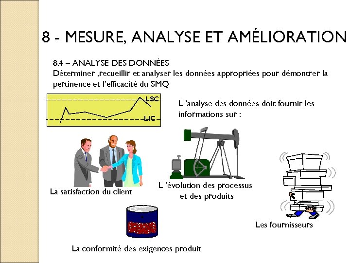 8 - MESURE, ANALYSE ET AMÉLIORATION 8. 4 – ANALYSE DES DONNÉES Déterminer ,