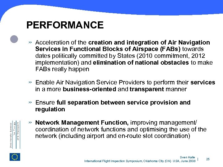 PERFORMANCE » Acceleration of the creation and integration of Air Navigation Services in Functional