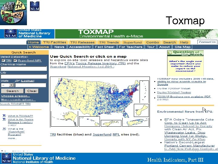 Toxmap Health Indicators, Part III 