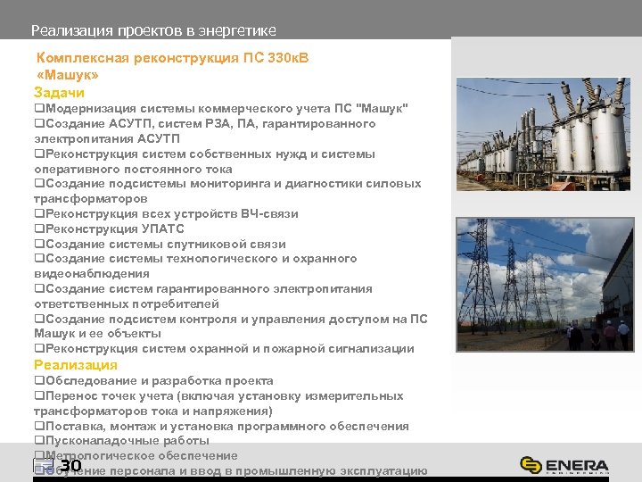 Реализация проектов в энергетике Комплексная реконструкция ПС 330 к. В «Машук» Задачи q. Модернизация