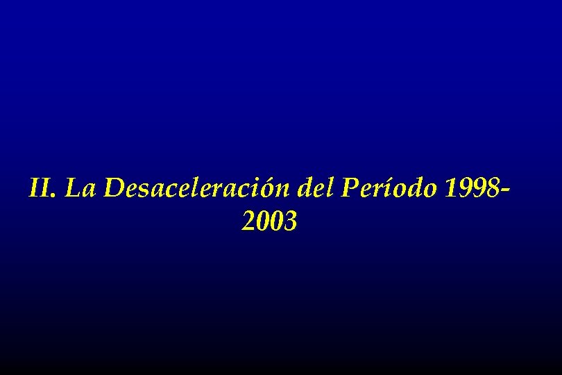 II. La Desaceleración del Período 19982003 