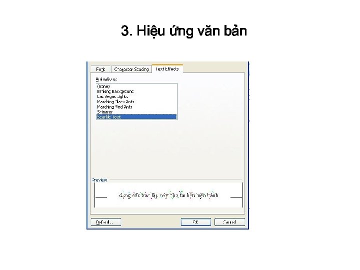 3. Hiệu ứng văn bản 