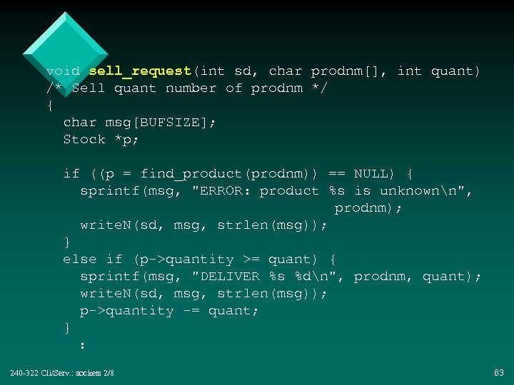 void sell_request(int sd, char prodnm[], int quant) /* Sell quant number of prodnm */