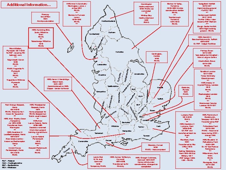 Additional Information… HMS Ariel II (Culcheth) Warrington, Lancs J ul-Dec 1952 RNAS *** Barrow