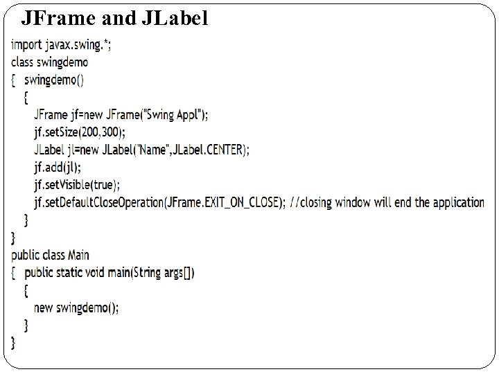 JFrame and JLabel 