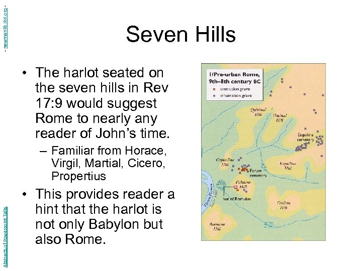 - newmanlib. ibri. org - Seven Hills • The harlot seated on the seven