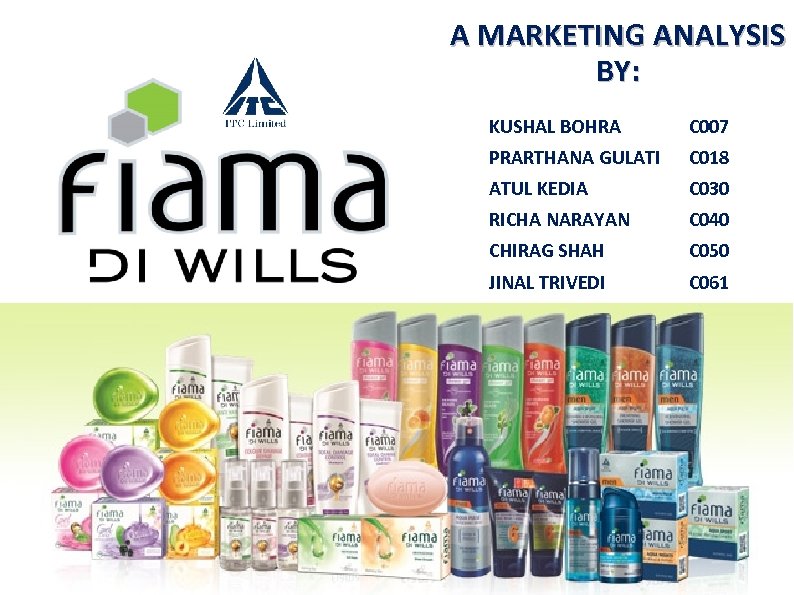 A MARKETING ANALYSIS BY: KUSHAL BOHRA C 007 PRARTHANA GULATI C 018 ATUL KEDIA