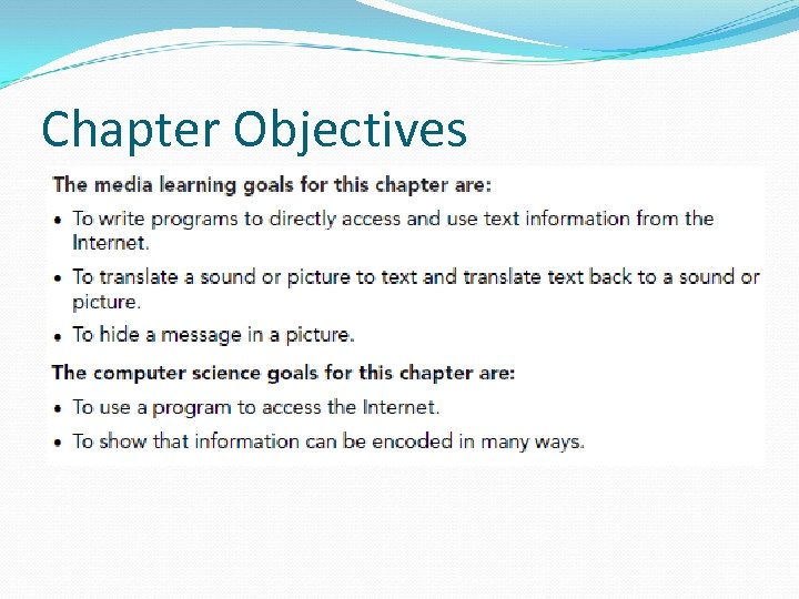 Chapter Objectives 