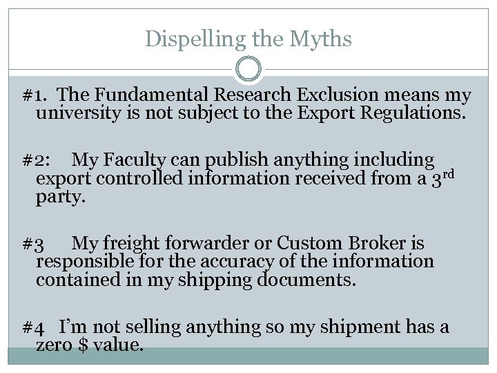 Dispelling the Myths #1. The Fundamental Research Exclusion means my university is not subject