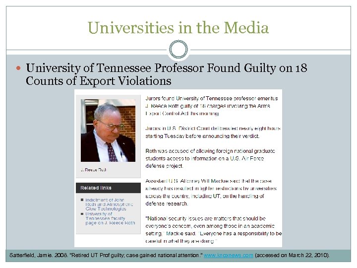 Universities in the Media University of Tennessee Professor Found Guilty on 18 Counts of