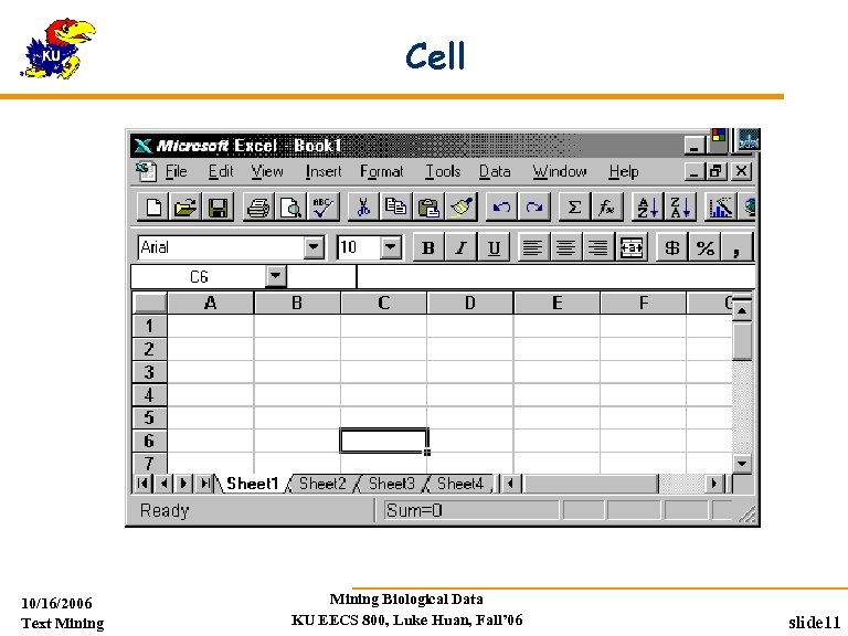 Cell 10/16/2006 Text Mining Biological Data KU EECS 800, Luke Huan, Fall’ 06 slide