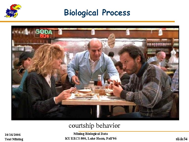 Biological Process courtship behavior 10/16/2006 Text Mining Biological Data KU EECS 800, Luke Huan,