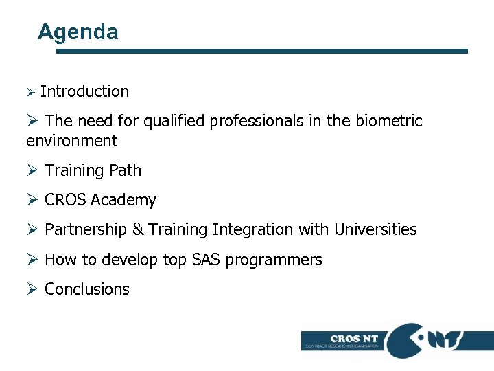 Agenda Ø Introduction Ø The need for qualified professionals in the biometric environment Ø