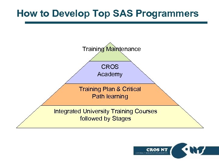 How to Develop Top SAS Programmers Training Maintenance CROS Academy Training Plan & Critical