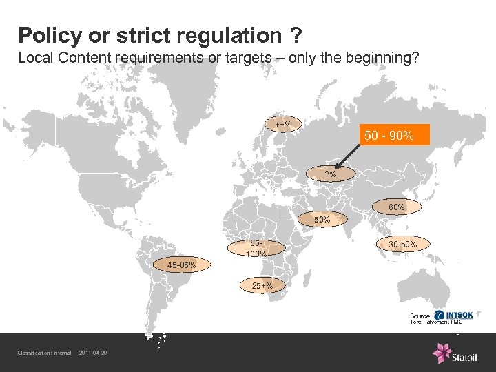 Policy or strict regulation ? Local Content requirements or targets – only the beginning?