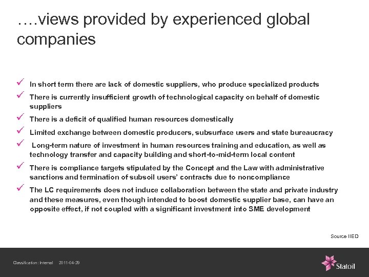 …. views provided by experienced global companies ü ü In short term there are