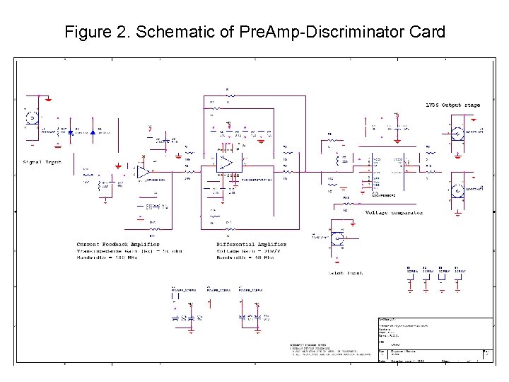 Figure 2. Schematic of Pre. Amp-Discriminator Card 