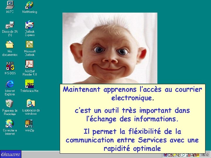 Maintenant apprenons l’accès au courrier electronique. c’est un outil très important dans l’échange des