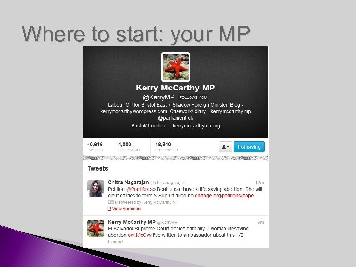 Where to start: your MP 