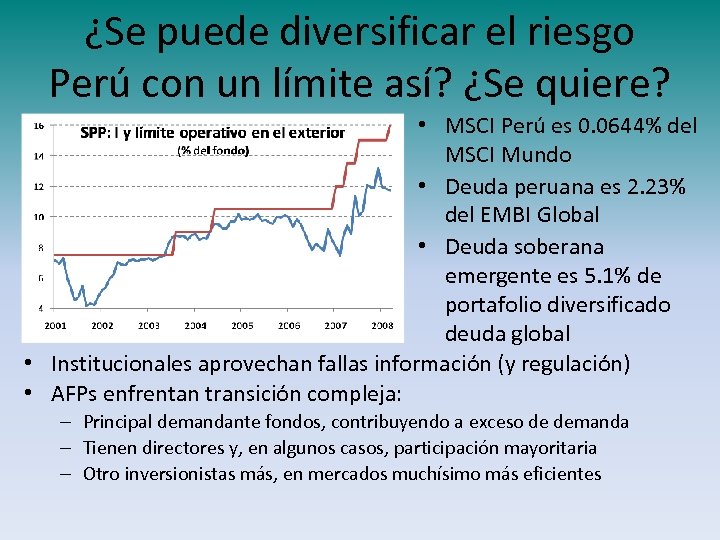 ¿Se puede diversificar el riesgo Perú con un límite así? ¿Se quiere? • MSCI