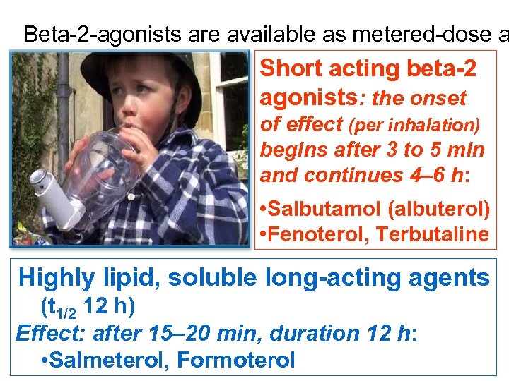 Beta-2 -agonists are available as metered-dose a Short acting beta-2 agonists: the onset of