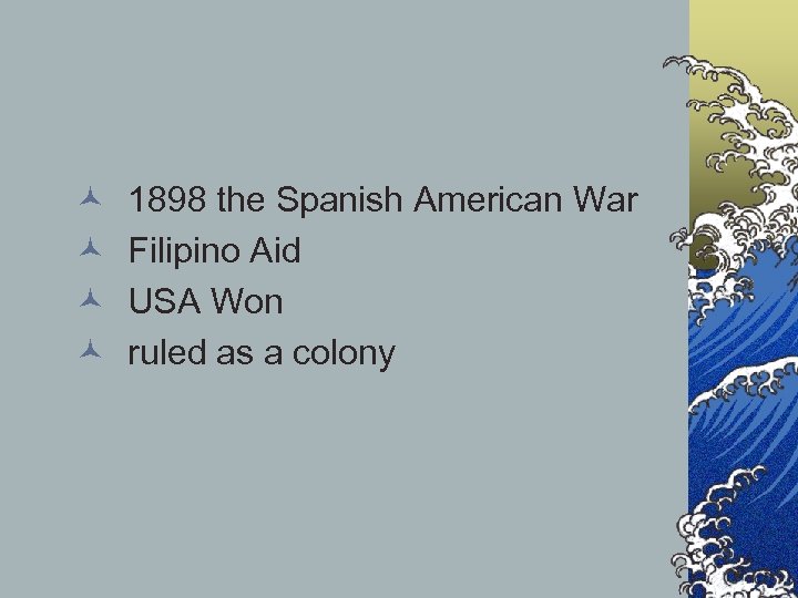 © © 1898 the Spanish American War Filipino Aid USA Won ruled as a