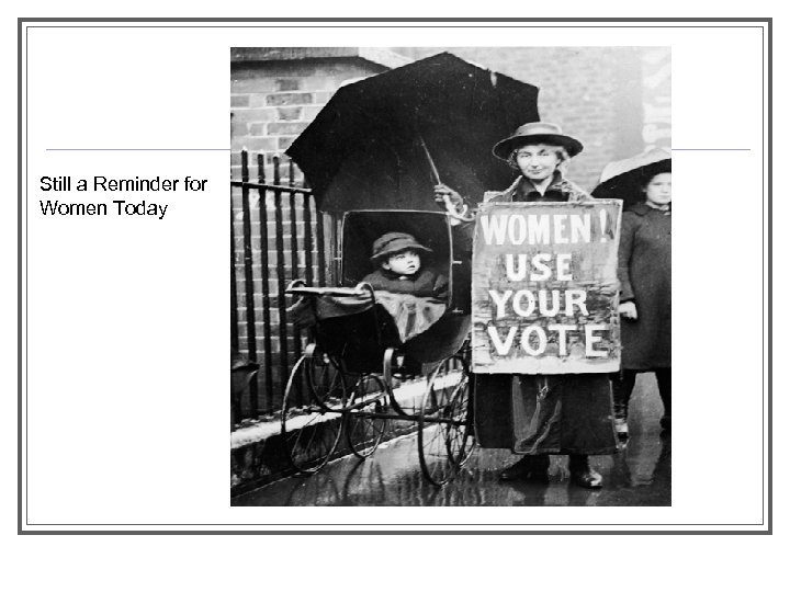 Still a Reminder for Women Today 