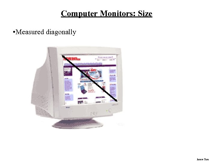 Computer Monitors: Size • Measured diagonally James Tam 