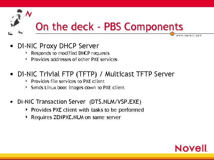 On the deck - PBS Components • Di-NIC Proxy DHCP Server 4 4 Responds