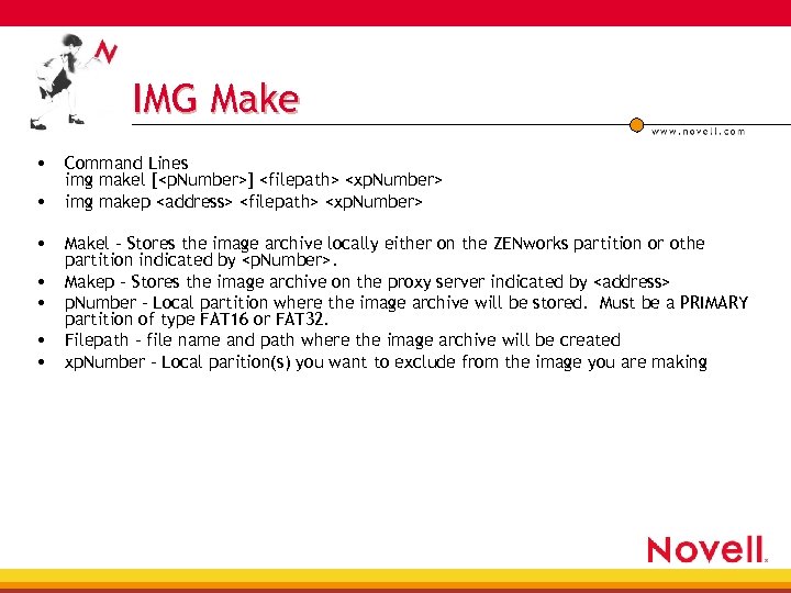 IMG Make • Command Lines • img makel [<p. Number>] <filepath> <xp. Number> img