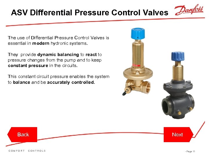 ASV Differential Pressure Control Valves The use of Differential Pressure Control Valves is essential