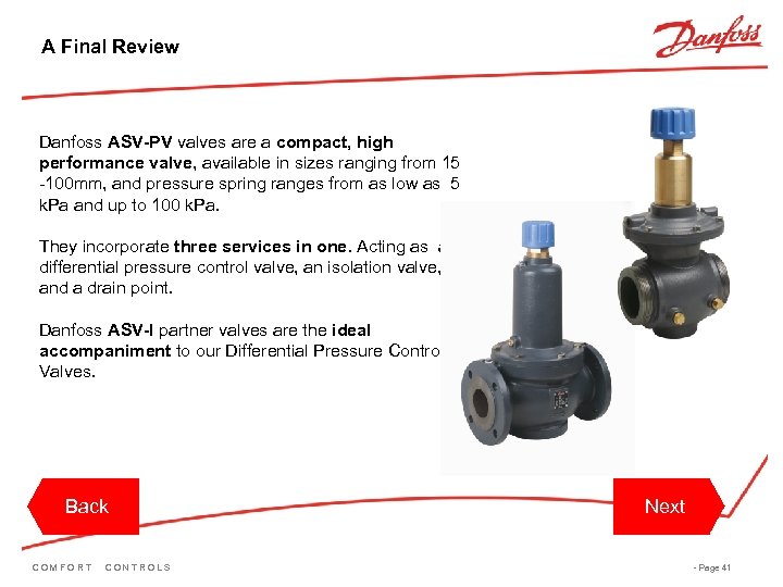 A Final Review Danfoss ASV-PV valves are a compact, high performance valve, available in