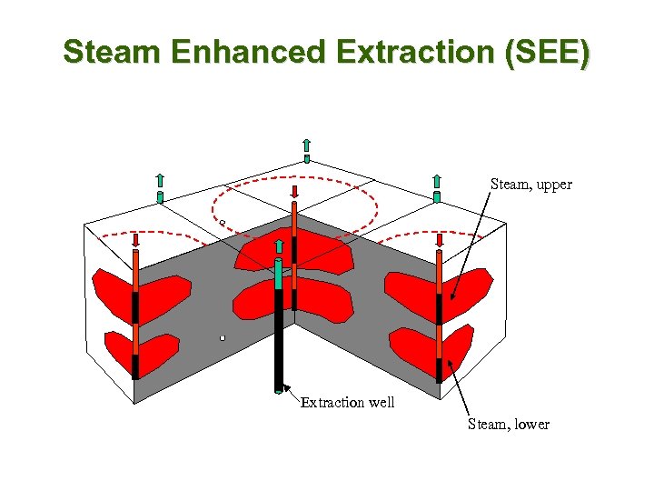 Steam Enhanced Extraction (SEE) Steam, upper Extraction well Steam, lower 