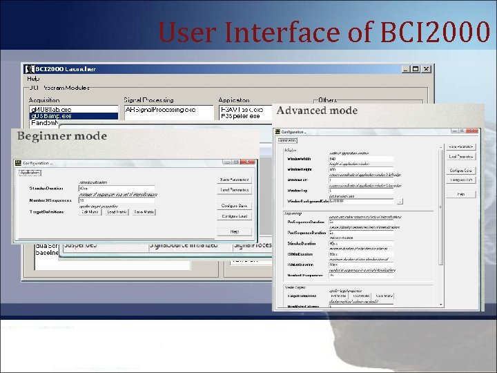 User Interface of BCI 2000 