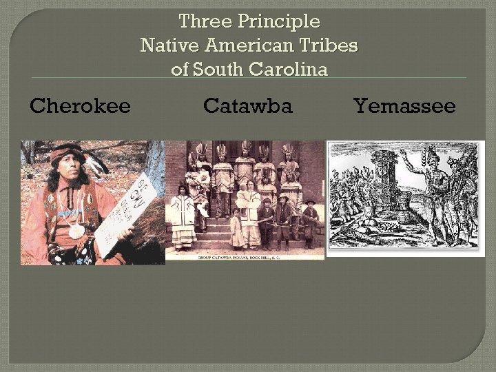 Three Principle Native American Tribes of South Carolina Cherokee Catawba Yemassee 