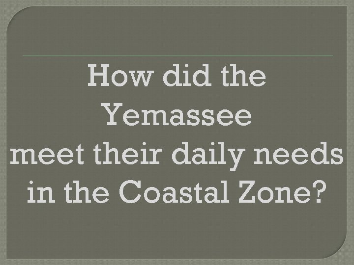 How did the Yemassee meet their daily needs in the Coastal Zone? 