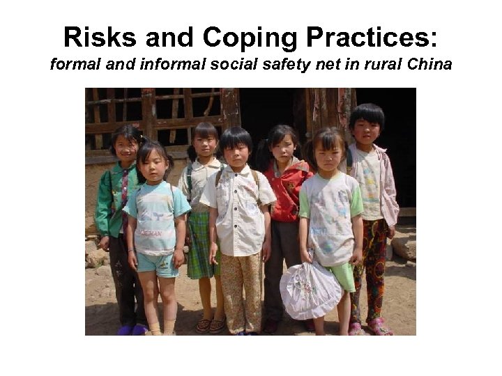 Risks and Coping Practices: formal and informal social safety net in rural China 