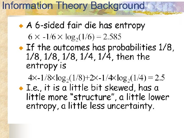 Information Theory Background 