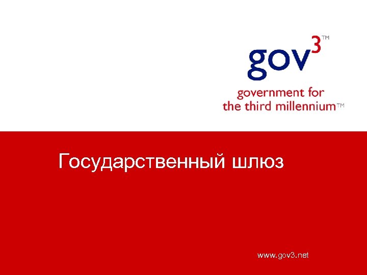 Государственный шлюз www. gov 3. net 