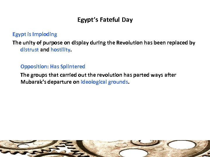 Egypt’s Fateful Day Egypt is Imploding The unity of purpose on display during the