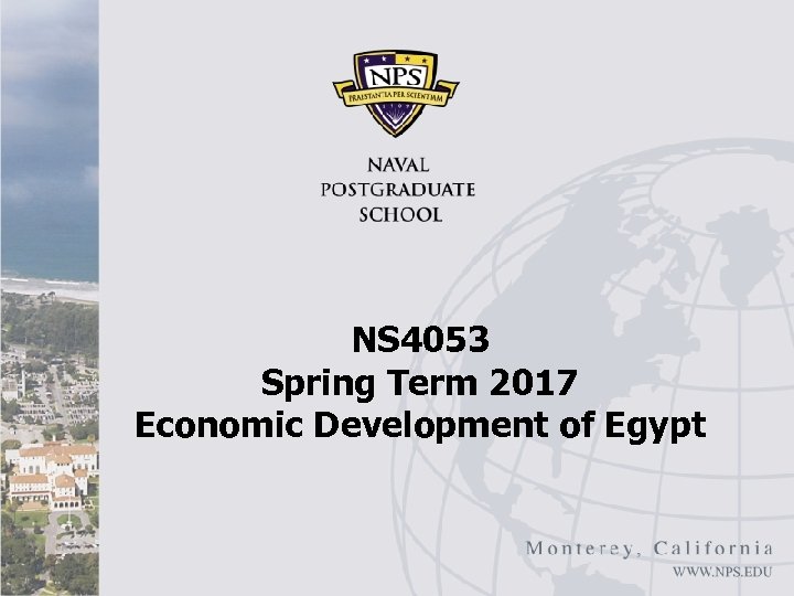 NS 4053 Spring Term 2017 Economic Development of Egypt 