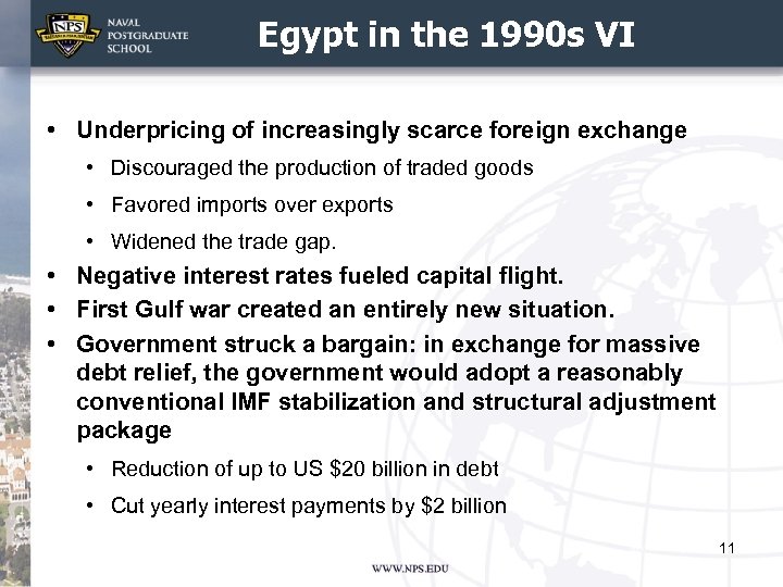 Egypt in the 1990 s VI • Underpricing of increasingly scarce foreign exchange •