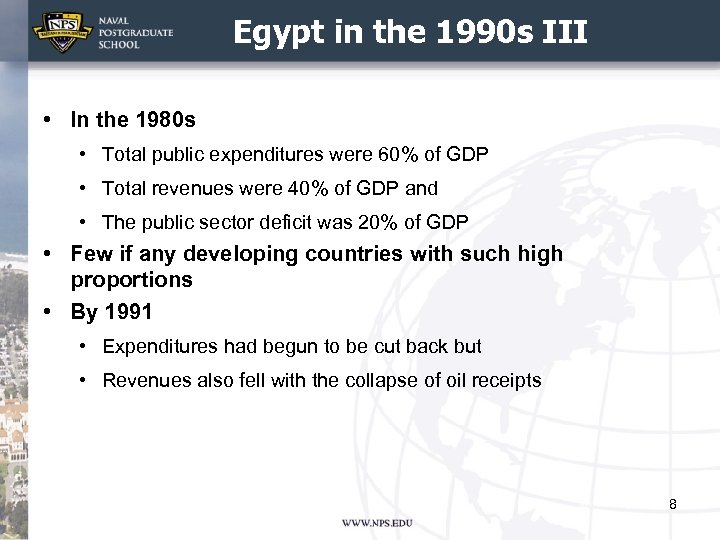 Egypt in the 1990 s III • In the 1980 s • Total public