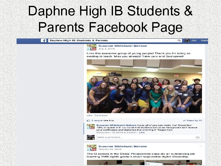 Daphne High IB Students & Parents Facebook Page 