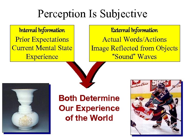 Perception Is Subjective Internal Information Prior Expectations Current Mental State Experience External Information Actual