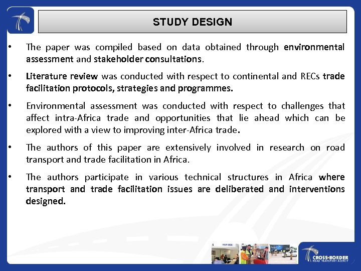 STUDY DESIGN • The paper was compiled based on data obtained through environmental assessment