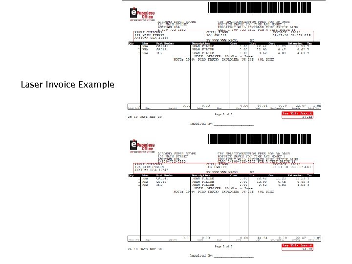 Laser Invoice Example 